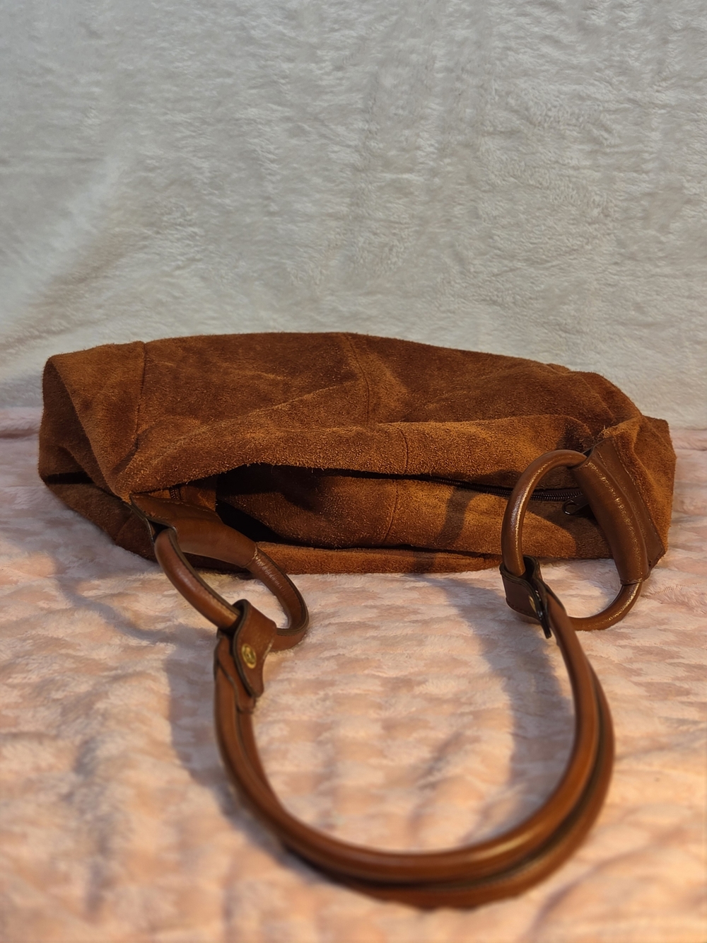 Empress Brown Suede Hobo Shoulder Bag - Classic Everyday Carry - Picture 4 of 7